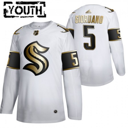 Seattle Kraken Dresy Mark Giordano 5 2021-22 Bílý Golden Edition Authentic - Dětské